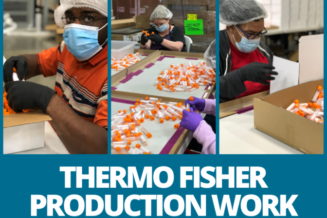 Job One’s Production Team Completes Thermo Fisher Contract with Help from Local Partners